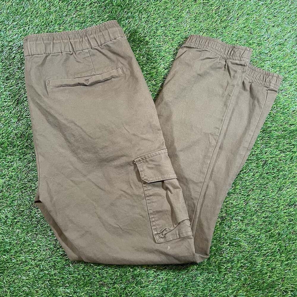ASOS DESIGN Men's Brown Elastic Waist Cuffed Cargo Jogger Pants